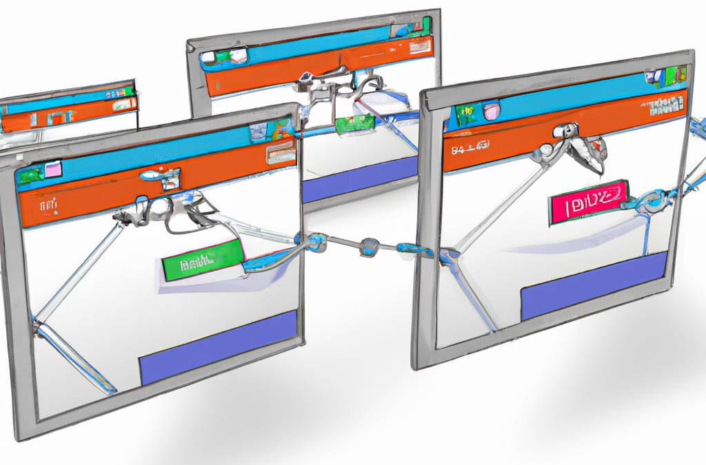 illustration of web pages linked to each other